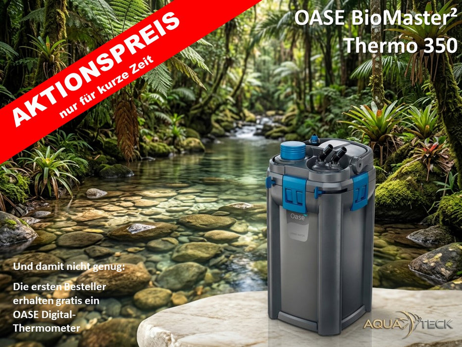 AKTIONSPREIS - OASE BioMaster² 350 Thermo - Premium-Außenfilter mit Heizer + OASE Digital-Thermometer *1)