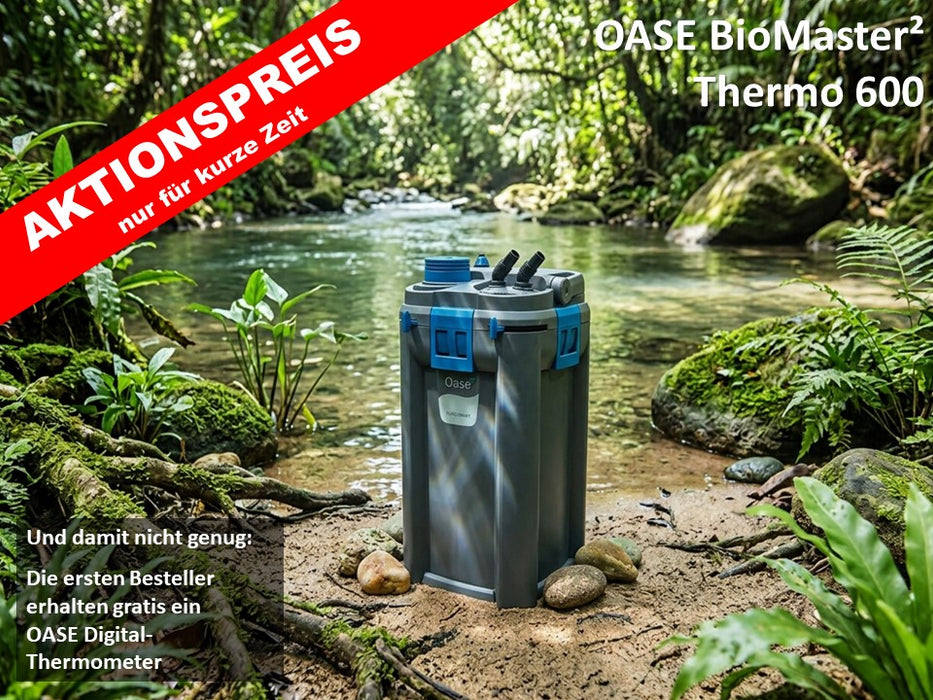 AKTIONSPREIS - OASE BioMaster² 600 Thermo - Premium-Außenfilter mit Heizer + OASE Digital-Thermometer *1)