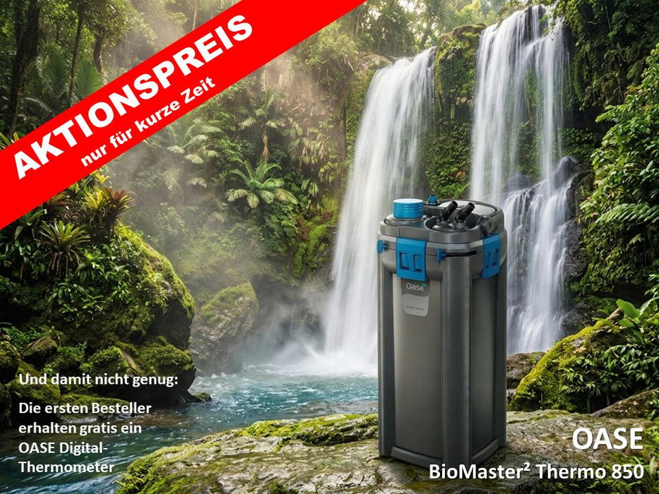 AKTIONSPREIS - OASE BioMaster² 850 Thermo - Premium-Außenfilter mit Heizer + OASE Digital-Thermometer *1)